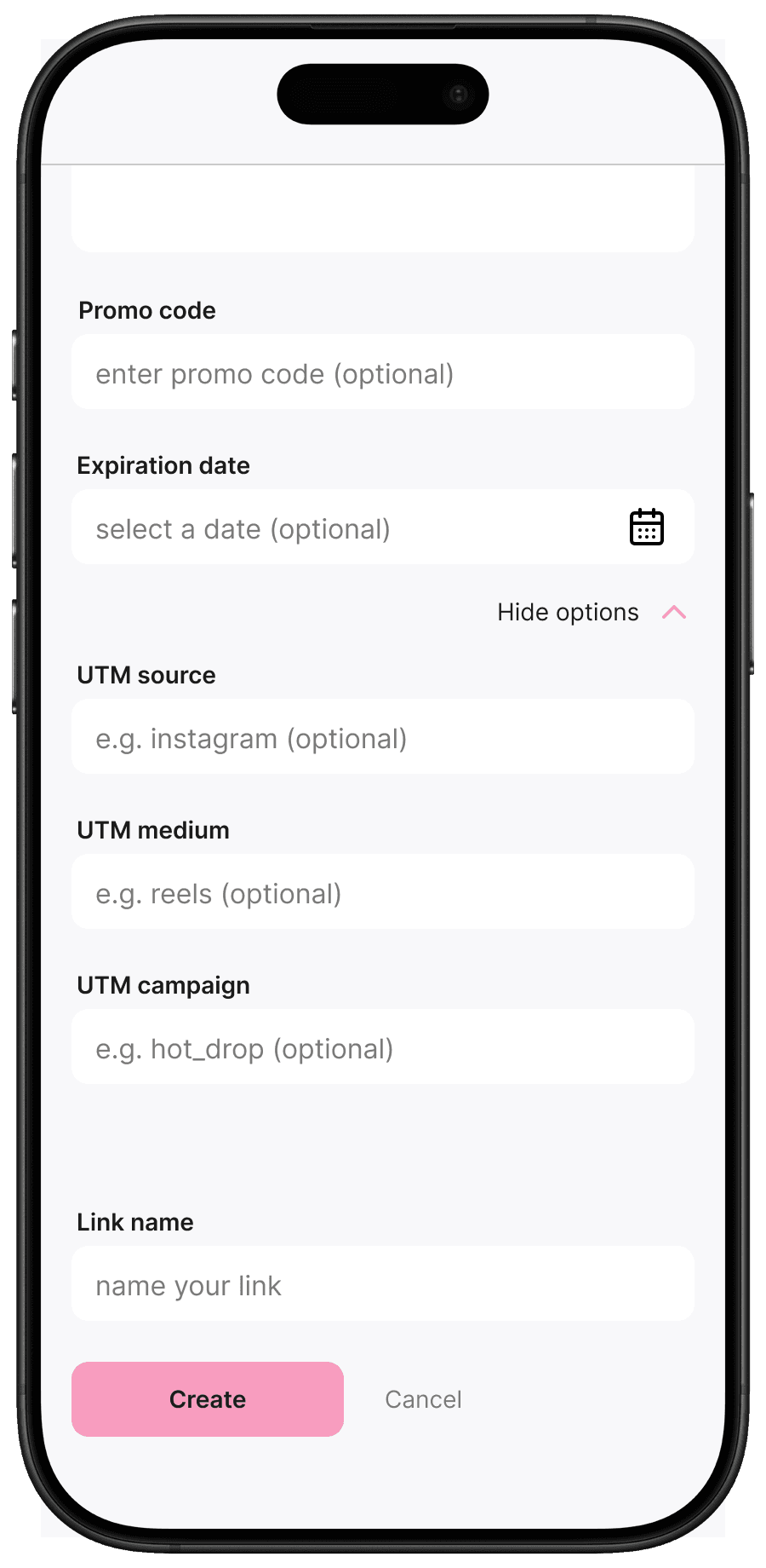 Add link expiration and UTM tracking